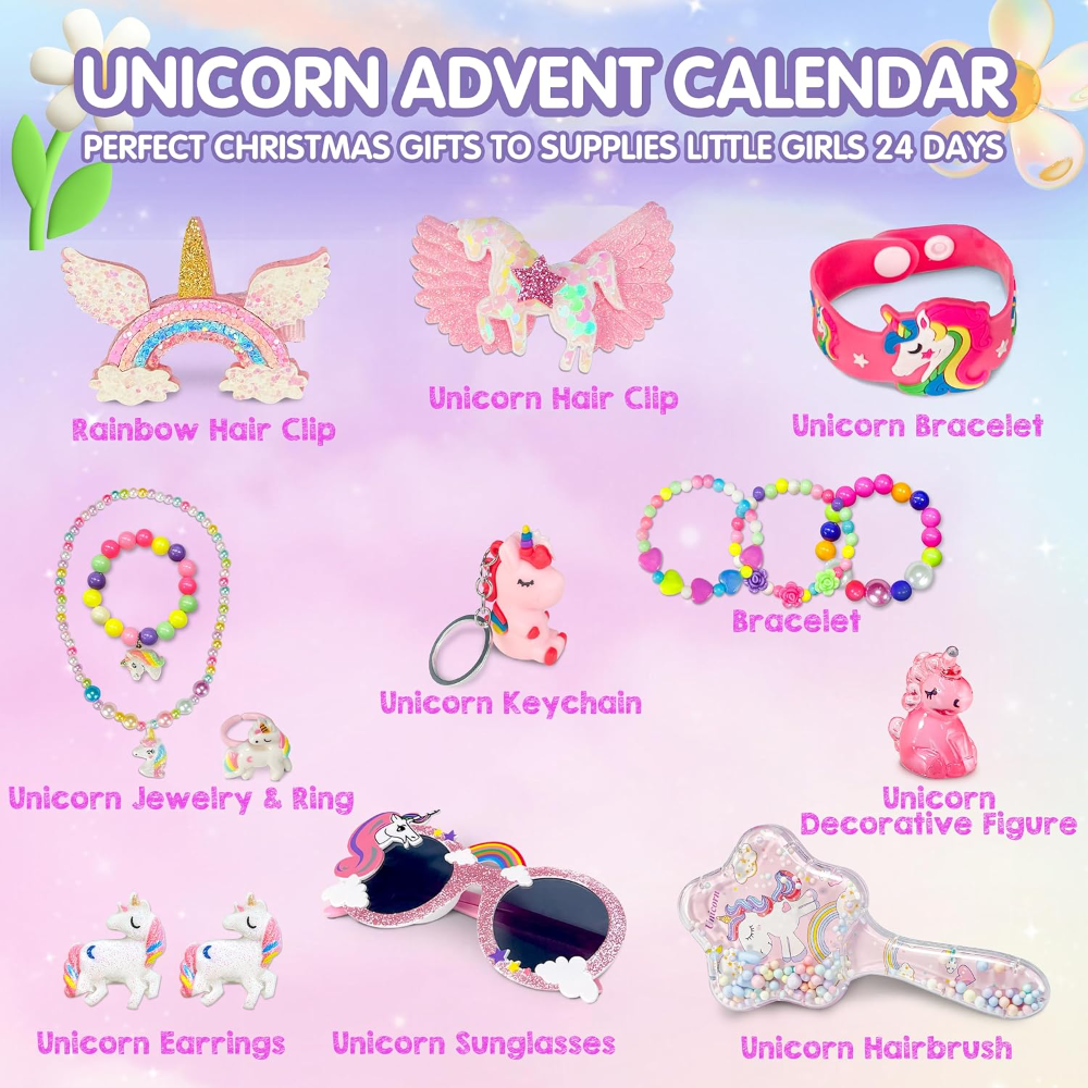 Kletshuts™ UnicornAdvent: Kul Kreativt Jul Enhörning Advent Kalender