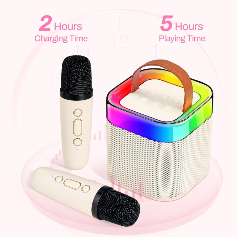 KaraokePro – Mini Karaokemaskin Med Trådlösa Mikrofoner