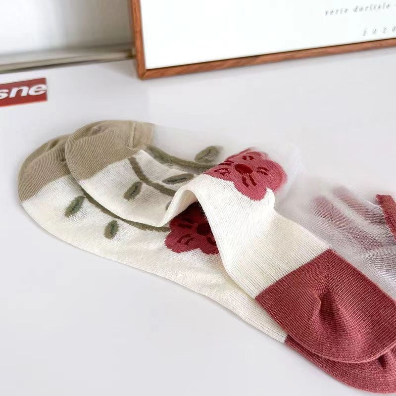 Happy™ MeshSocks: Andningsbar Bekväm Rolig Design Mesh Ankelsockor