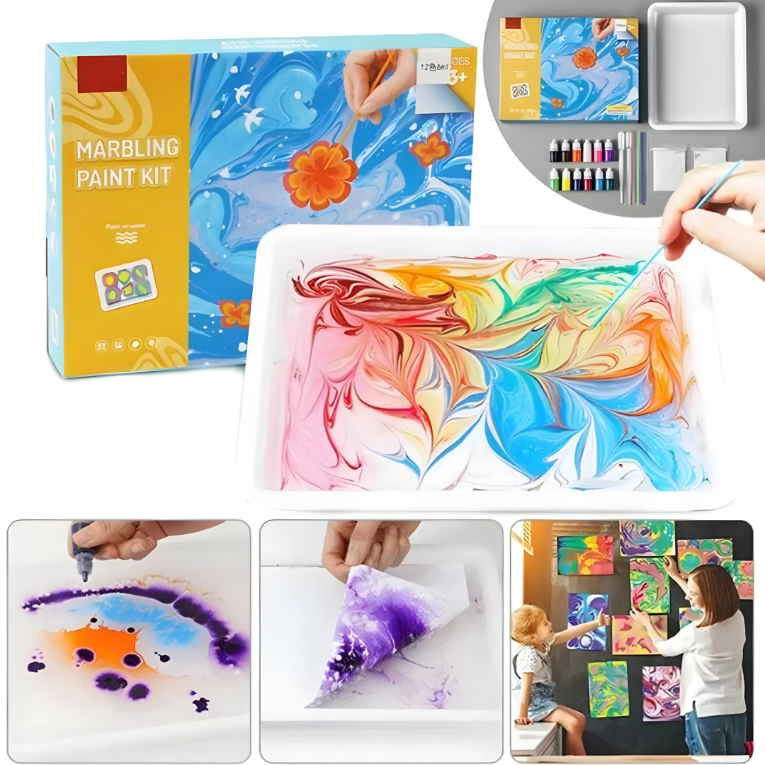 Kletshuts™ KidArt: Akvarell Marmor Barn Konst Kreativ Lek Set