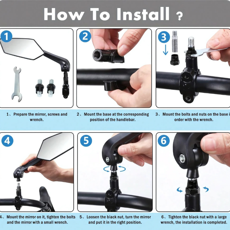 RearviewMirror: Cyklar Och Motorcyklar 360° Justerbara Backspeglar