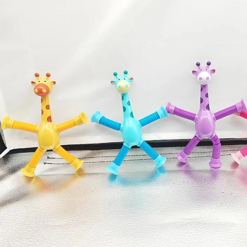 Kletshuts™ StretchyGiraffe: Teleskopisk Stretchig Giraff Leksak Med Sugkopp