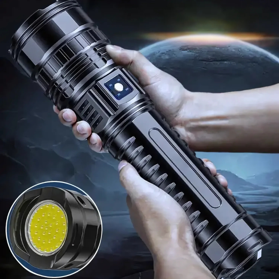 Ledsen™ AdjustableFlashlight: Ultraljusstark Uppladdningsbar Ficklampa Med Justerbar Stråle