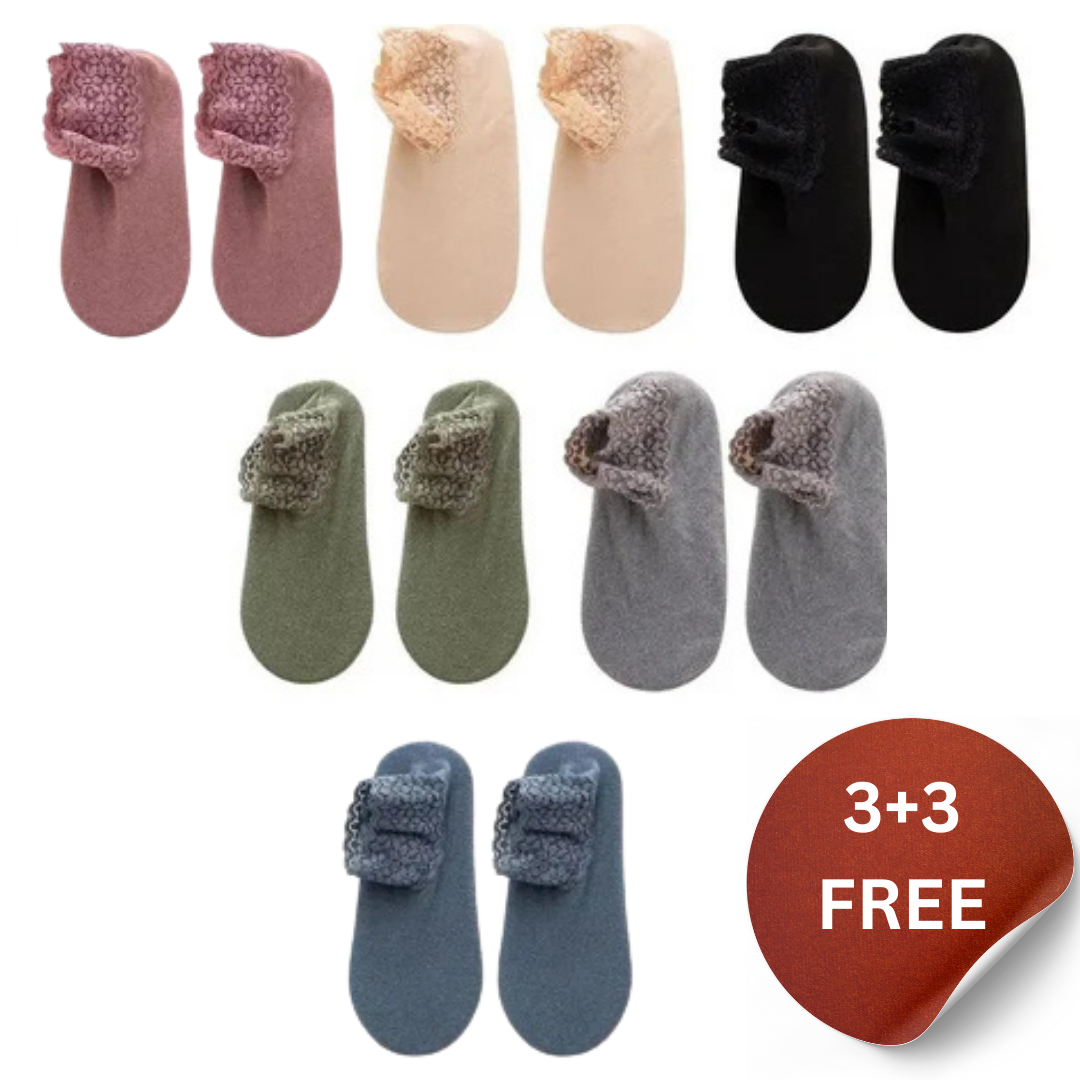 Happy™ LaceSocks: 6 Par Spets Varm Ull Kvinnor Strumpor