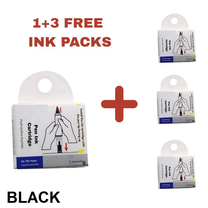 FountainPen - Utdragbar Och Påfyllningsbar Reservoarpenna Med Bläckpatroner