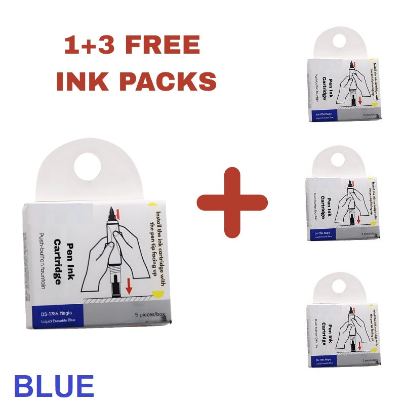FountainPen - Utdragbar Och Påfyllningsbar Reservoarpenna Med Bläckpatroner