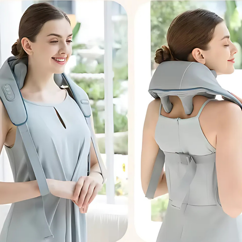 NeckMassager: Lugnande Värme Avkopplande Nack-Och Axelmassageapparat