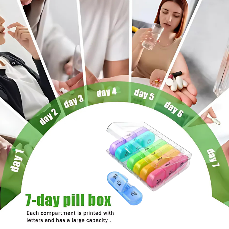 PillOrganizer 1+1 GRATIS: Bärbar Pillerorganiserare Daglig Och Veckovis Medicinförvaring
