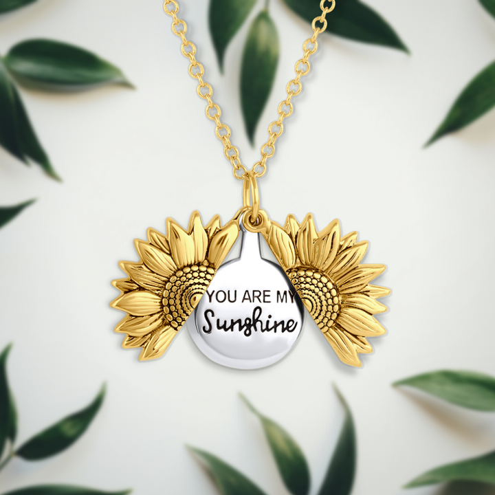 Jewelance™ SunflowerNecklace: "Du Är Min Solsken" Solros Charm Halsband