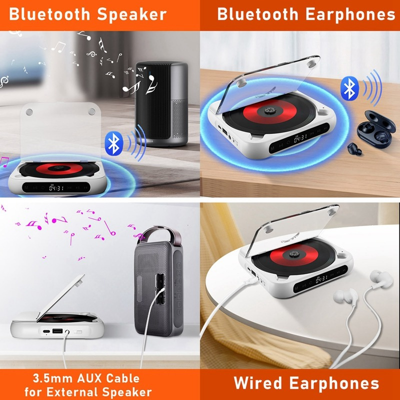 CDPlayer: Bärbar Bluetooth Och Trådbunden CD-Spelare