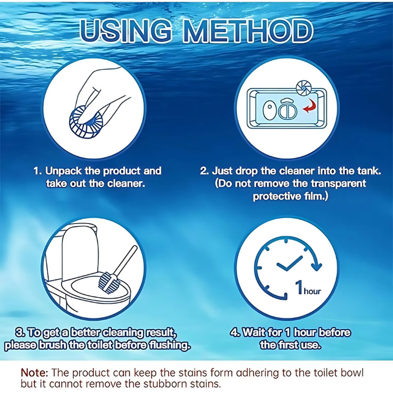 Cleaner Pro° ToiletTablets: Automatisk Drop-In Toalettrengöring Tabletter