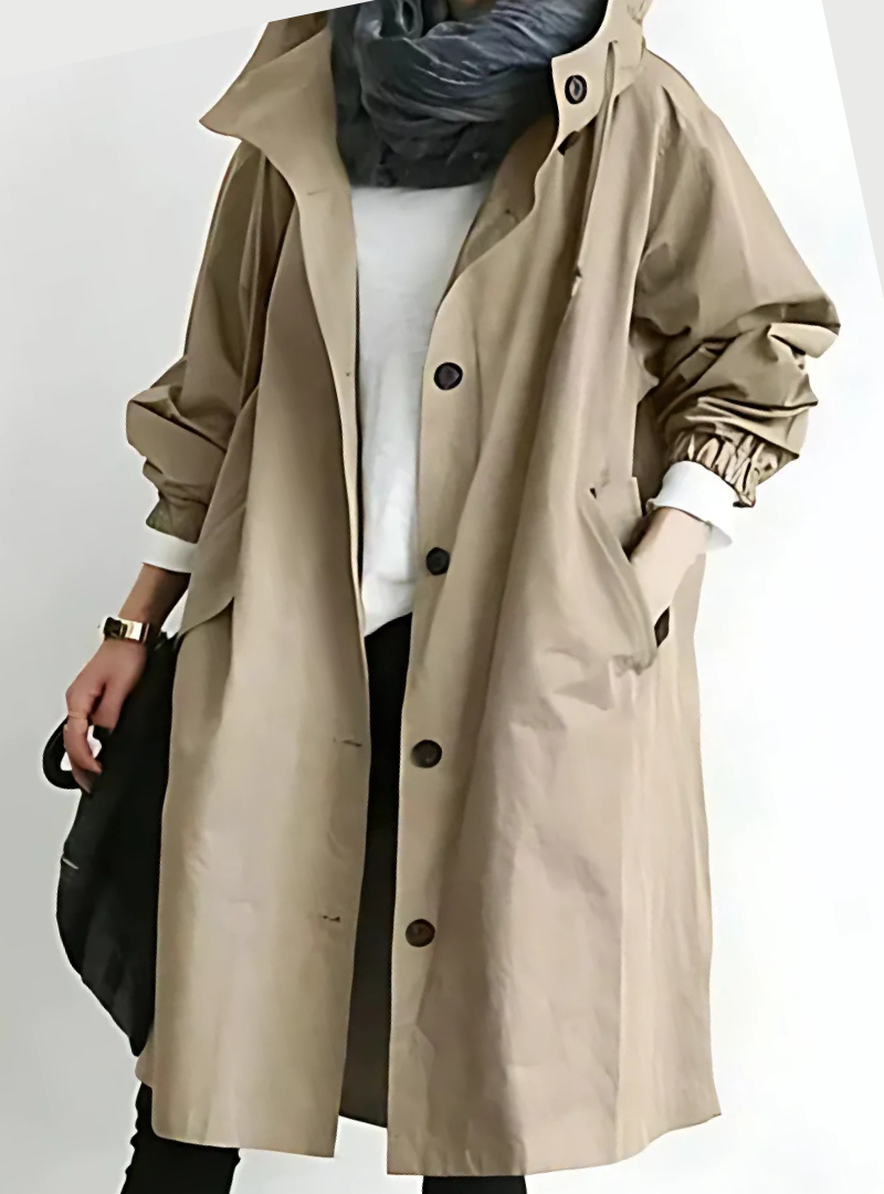 Icone™ ElegantCoat - Allväders Lätt Komfort Huva Elegant Kappa