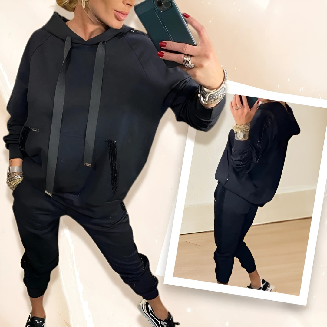 Icone™ SparklySet: Glittrande Och Bekvämt Set Med Huvtröja Och Jacka