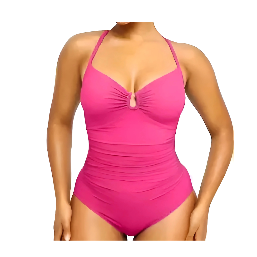 Icone™ ShapingSwimsuit: Elegant Korsade Ryggband Kroppsformande Baddräkt