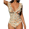 Icone™ ElegantSwimsuit: Elegant Plisserad Design Med V-Ringning Magkontroll Baddräkt