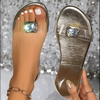 Happy™ RhinestoneSandals: Platta Sandaler För Kvinnor Med Gnistrande Strass