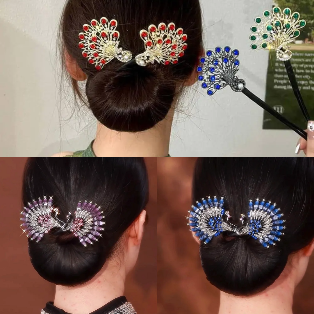 Rose® HairTie 1+1 GRATIS: Snygg Hårsnodd Elegant Vintage Kristallhästsvans Twisthållare