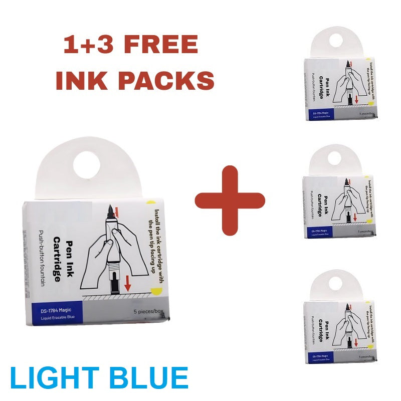 FountainPen - Utdragbar Och Påfyllningsbar Reservoarpenna Med Bläckpatroner
