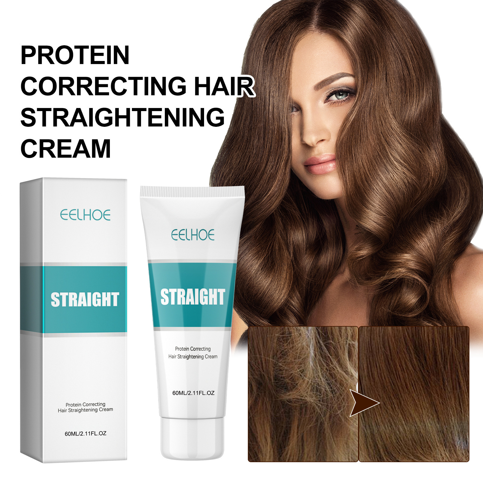 Rose® ShineStraight 1+1 GRATIS: Frissfri Glans Och Rakt Hårkräm
