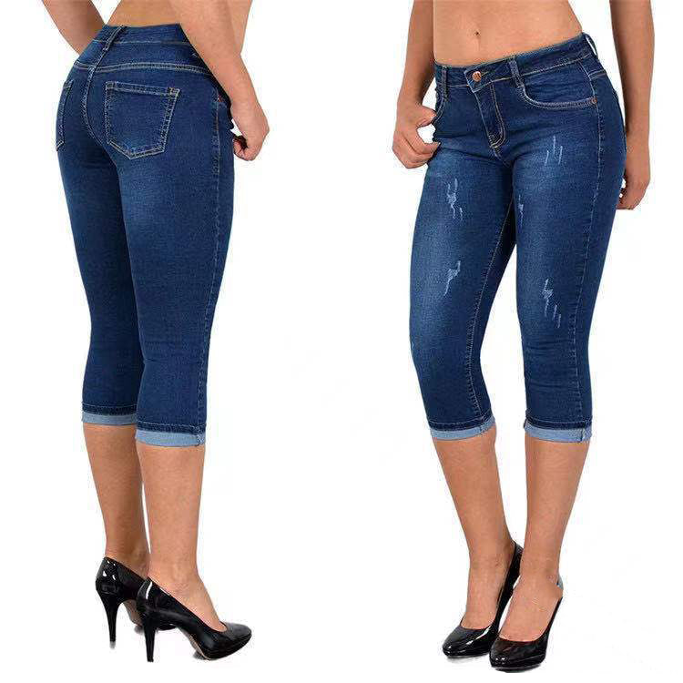 Icone™ KneeDenim:Stretchiga, Snygga Jeansbyxor I Knälängd