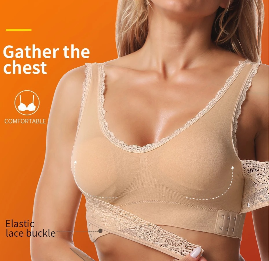 Icone™ LaceBra:  Tråd Gratis Främre Korsa Spets Hiss Behå