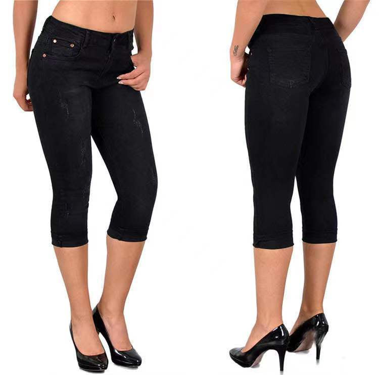Icone™ KneeDenim:Stretchiga, Snygga Jeansbyxor I Knälängd