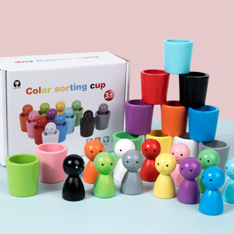 Kletshuts™ SortingCups: Utbildning Barn Färg Sortering Koppar Och Figur Spel