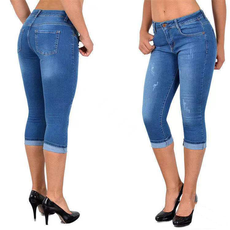 Icone™ KneeDenim:Stretchiga, Snygga Jeansbyxor I Knälängd