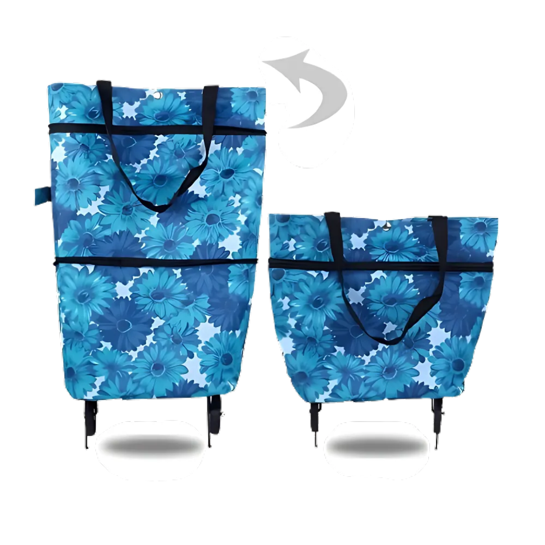 Icone™ GroceryBag 1+1 GRATIS: Stor Kapacitet Matvarukasse Med Hopfällbara Hjul