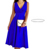 Icone™ ElegantDress: V-ringad Kvinnor Elegant Klänning Med Bälte