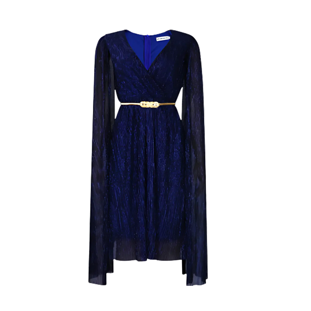 Icone™ ElegantDress: V-ringad Kvinnor Elegant Klänning Med Bälte