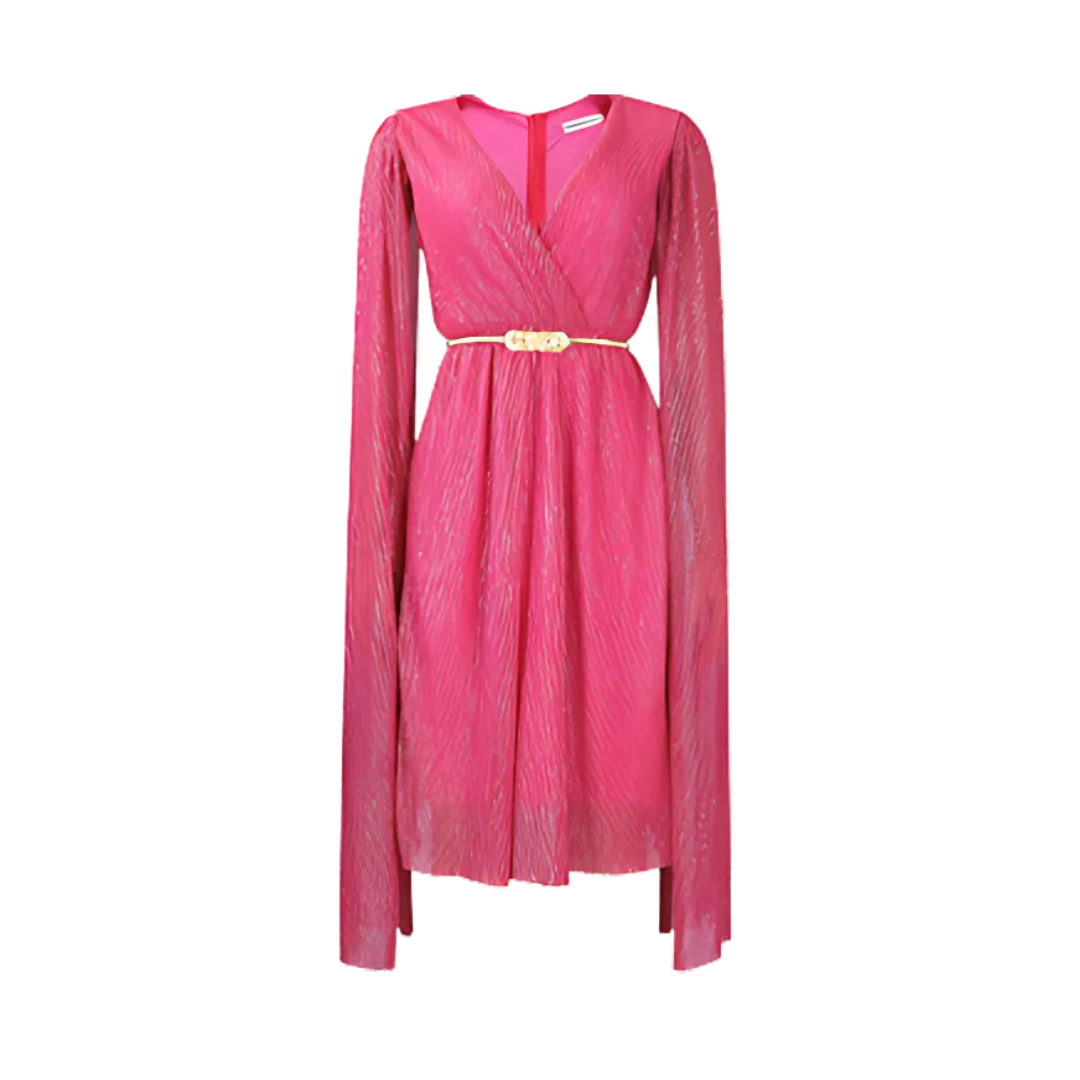 Icone™ ElegantDress: V-ringad Kvinnor Elegant Klänning Med Bälte