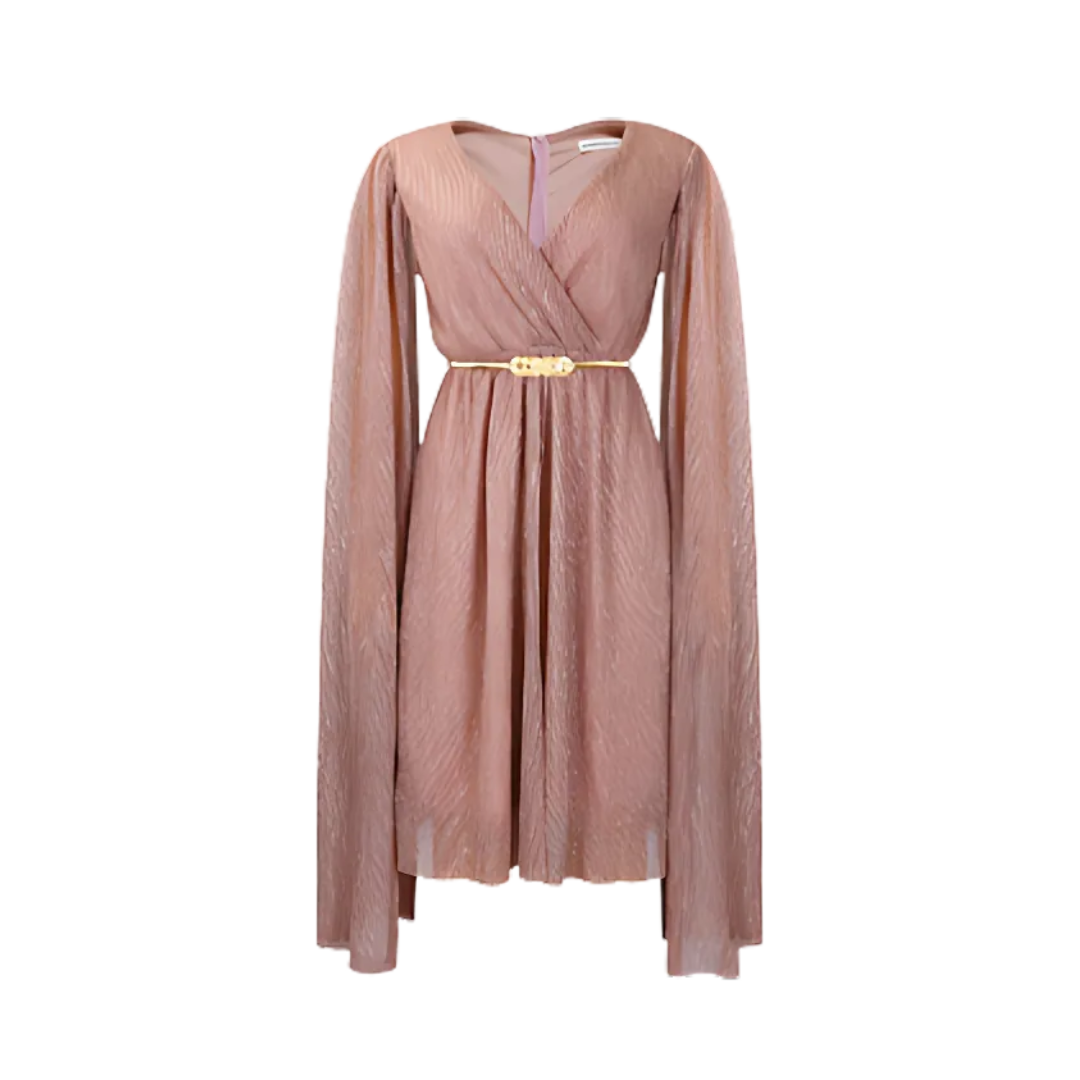 Icone™ ElegantDress: V-ringad Kvinnor Elegant Klänning Med Bälte