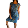 Icone™ CasualDress: Naturtryck Rundhalsad Tillfällig Klänning