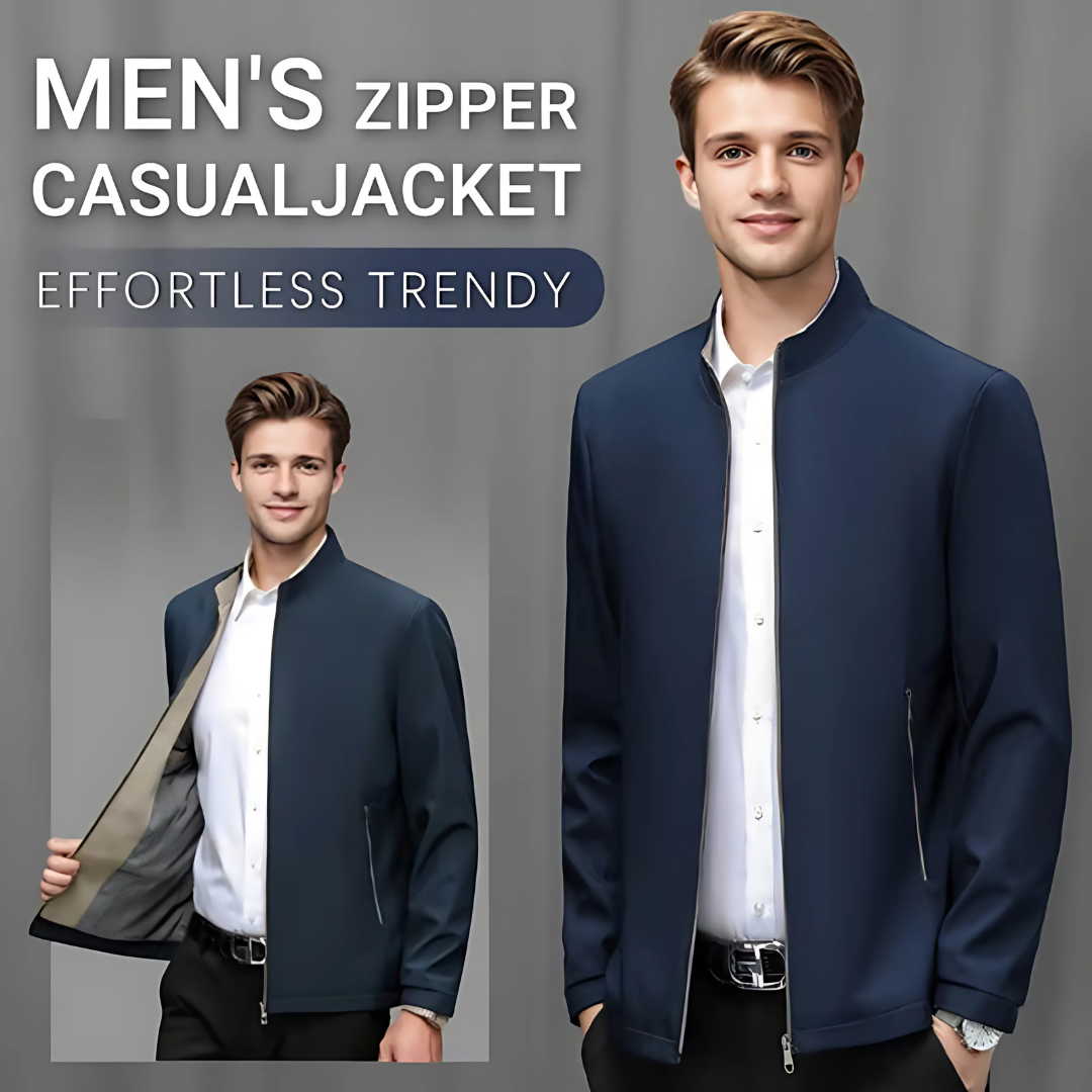 Icone™ CasualJacket: Stående Krage Casual Dragkedja Jacka För Män