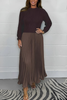 Icone™ PleatedDress: Långärmad Topp Med Elegant Plisserad Nederkant Klänning