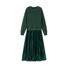 Icone™ PleatedDress: Långärmad Topp Med Elegant Plisserad Nederkant Klänning