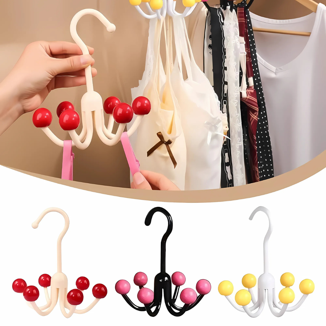 GlideHold® HangerHooks: 360° Vridbar 6 Klor Krokar Garderobs Organiserare Hängare