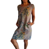 Icone™ CasualDress: Naturtryck Rundhalsad Tillfällig Klänning