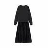 Icone™ PleatedDress: Långärmad Topp Med Elegant Plisserad Nederkant Klänning
