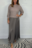 Icone™ PleatedDress: Långärmad Topp Med Elegant Plisserad Nederkant Klänning