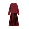 Icone™ PleatedDress: Långärmad Topp Med Elegant Plisserad Nederkant Klänning