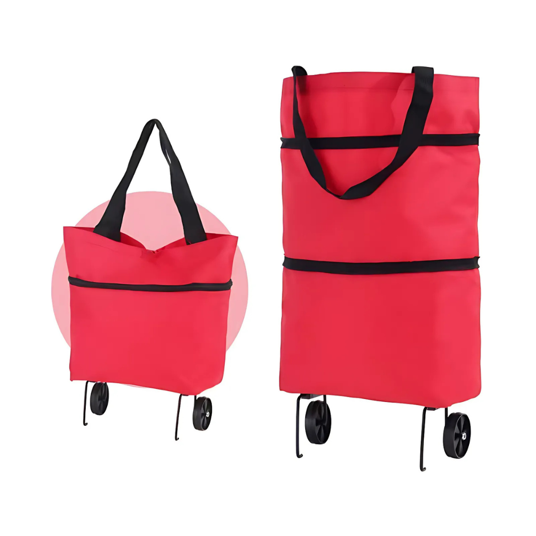 Icone™ GroceryBag 1+1 GRATIS: Stor Kapacitet Matvarukasse Med Hopfällbara Hjul