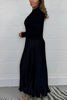 Icone™ PleatedDress: Långärmad Topp Med Elegant Plisserad Nederkant Klänning