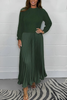 Icone™ PleatedDress: Långärmad Topp Med Elegant Plisserad Nederkant Klänning