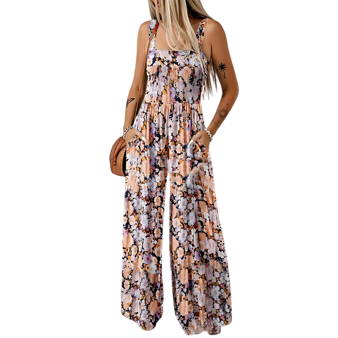 Icone™ PrintedJumpsuit: Fullständig Längd Bekväm Casual Lös Tryckt Jumpsuit
