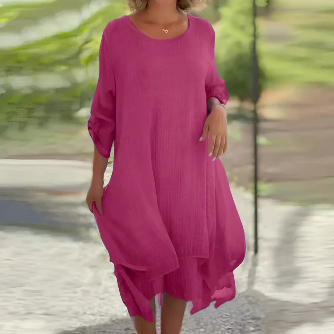 Icone™ LooseDress: Enkel, Andningsbar Lös Passform Klänning