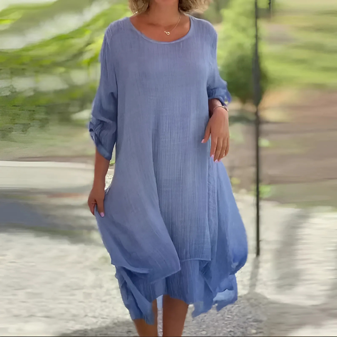 Icone™ LooseDress: Enkel, Andningsbar Lös Passform Klänning