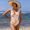 Icone™ ElegantSwimsuit: Elegant Plisserad Design Med V-Ringning Magkontroll Baddräkt