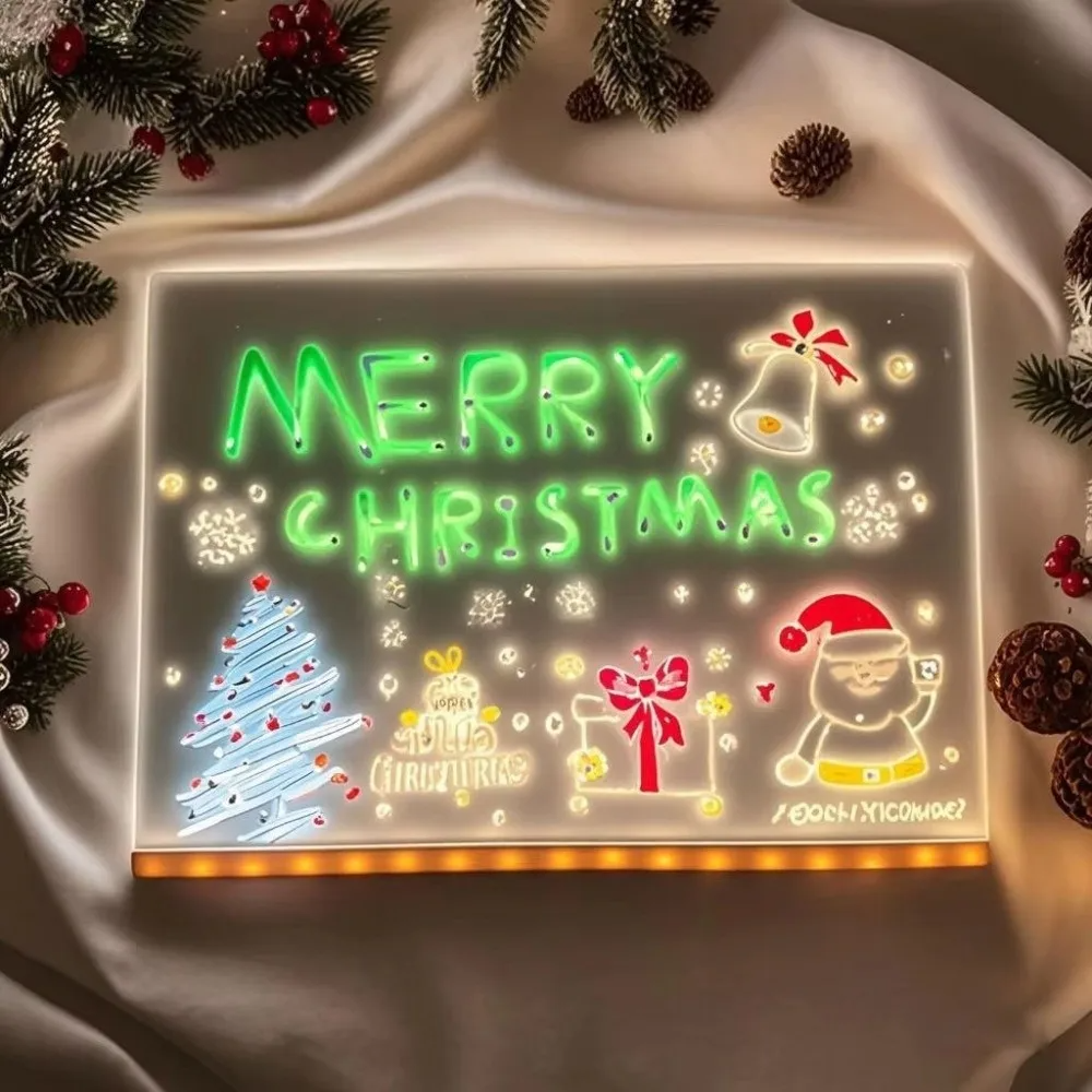 Kletshuts™ NoteBoard: LED-Lampa Akryl Antecknings- Och Ritbräda